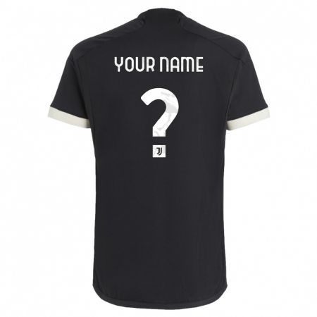 Kandiny Enfant Maillot Votre Nom #0 Noir Troisieme 2023/24 T-Shirt