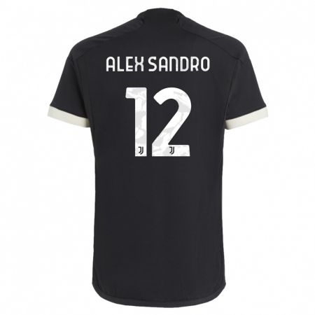 Kandiny Enfant Maillot Alex Sandro #12 Noir Troisieme 2023/24 T-Shirt