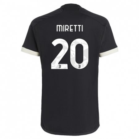 Kandiny Enfant Maillot Fabio Miretti #20 Noir Troisieme 2023/24 T-Shirt