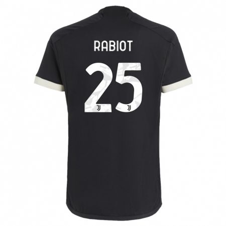 Kandiny Enfant Maillot Adrien Rabiot #25 Noir Troisieme 2023/24 T-Shirt