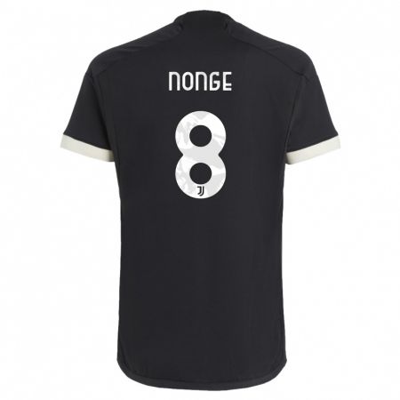 Kandiny Enfant Maillot Joseph Nonge #8 Noir Troisieme 2023/24 T-Shirt