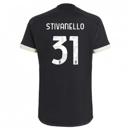 Kandiny Enfant Maillot Riccardo Stivanello #31 Noir Troisieme 2023/24 T-Shirt
