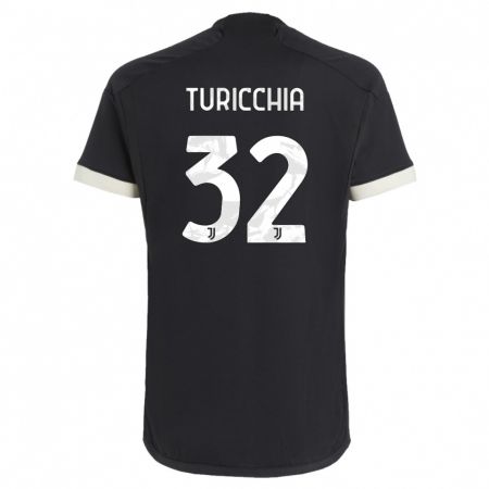 Kandiny Enfant Maillot Riccardo Turicchia #32 Noir Troisieme 2023/24 T-Shirt