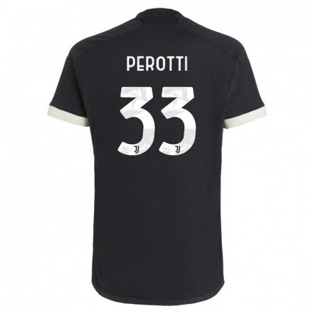 Kandiny Enfant Maillot Clemente Perotti #33 Noir Troisieme 2023/24 T-Shirt