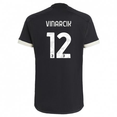 Kandiny Enfant Maillot Jakub Vinarcik #12 Noir Troisieme 2023/24 T-Shirt