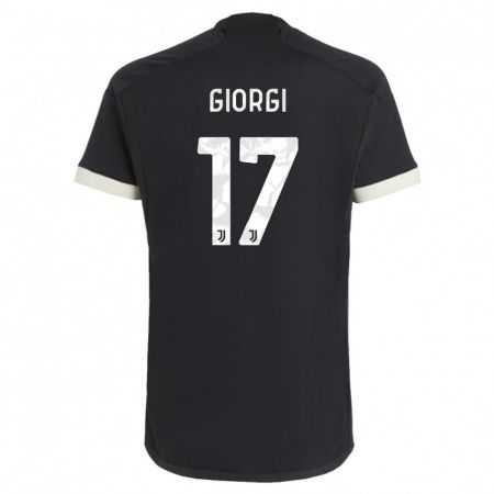 Kandiny Enfant Maillot Lorenzo Giorgi #17 Noir Troisieme 2023/24 T-Shirt