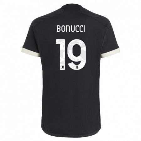 Kandiny Enfant Maillot Leonardo Bonucci #19 Noir Troisieme 2023/24 T-Shirt
