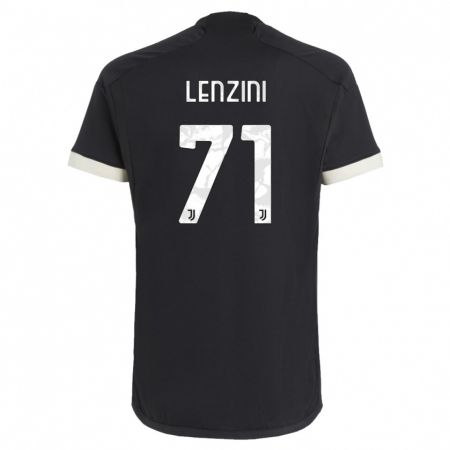 Kandiny Enfant Maillot Martina Lenzini #71 Noir Troisieme 2023/24 T-Shirt