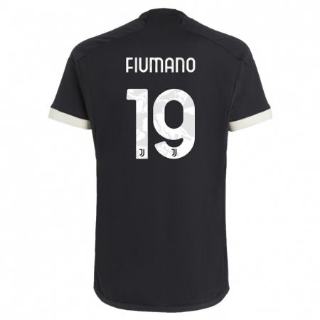 Kandiny Enfant Maillot Filippo Fiumano #19 Noir Troisieme 2023/24 T-Shirt