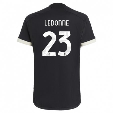 Kandiny Enfant Maillot Nicolo Ledonne #23 Noir Troisieme 2023/24 T-Shirt