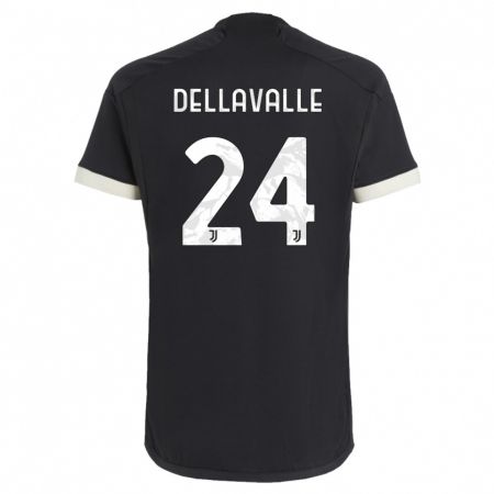 Kandiny Enfant Maillot Lorenzo Dellavalle #24 Noir Troisieme 2023/24 T-Shirt