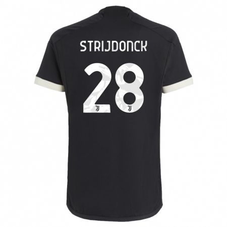 Kandiny Enfant Maillot Bayron Strijdonck #28 Noir Troisieme 2023/24 T-Shirt