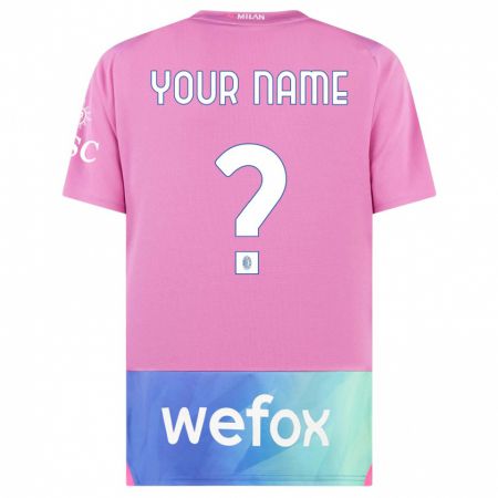 Kandiny Enfant Maillot Votre Nom #0 Rose-Mauve Troisieme 2023/24 T-Shirt