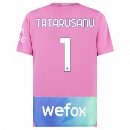 Kandiny Enfant Maillot Ciprian Tatarusanu #1 Rose-Mauve Troisieme 2023/24 T-Shirt
