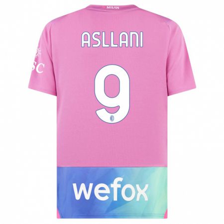 Kandiny Enfant Maillot Kosovare Asllani #9 Rose-Mauve Troisieme 2023/24 T-Shirt
