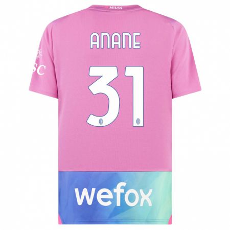 Kandiny Enfant Maillot Emmanuel Anane #31 Rose-Mauve Troisieme 2023/24 T-Shirt