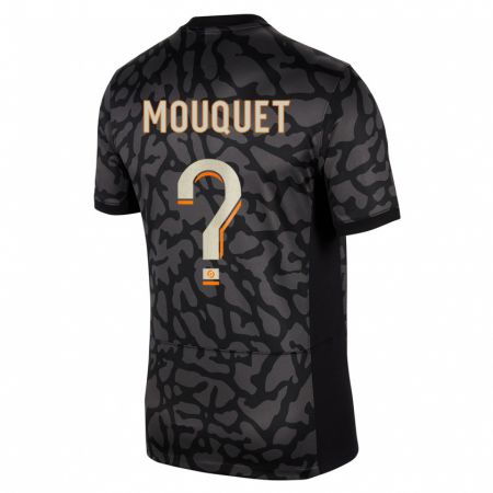 Kandiny Enfant Maillot Louis Mouquet #0 Noir Troisieme 2023/24 T-Shirt