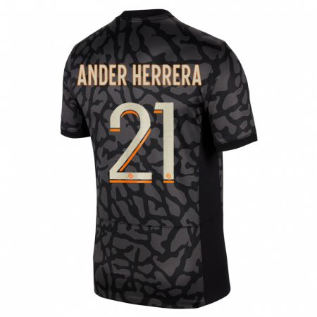 Kandiny Enfant Maillot Ander Herrera #21 Noir Troisieme 2023/24 T-Shirt