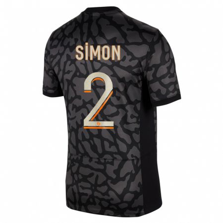 Kandiny Enfant Maillot Benedicte Simon #2 Noir Troisieme 2023/24 T-Shirt