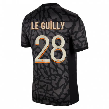 Kandiny Enfant Maillot Jade Le Guilly #28 Noir Troisieme 2023/24 T-Shirt