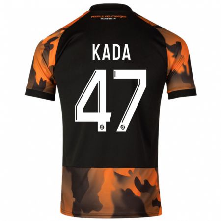Kandiny Enfant Maillot Joakim Kada #47 Noir Orange Troisieme 2023/24 T-Shirt
