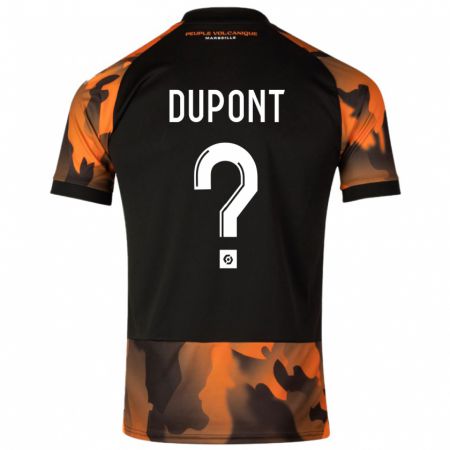 Kandiny Enfant Maillot Hugo Dupont #0 Noir Orange Troisieme 2023/24 T-Shirt