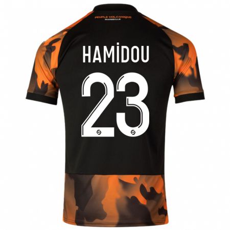 Kandiny Enfant Maillot Jamila Hamidou #23 Noir Orange Troisieme 2023/24 T-Shirt