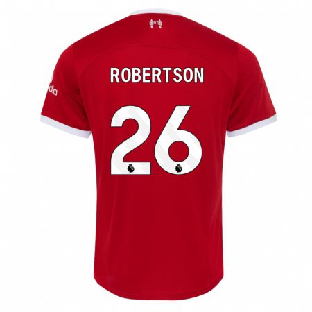 Kandiny Homme Maillot Andrew Robertson #26 Rouge Tenues Domicile 2023/24 T-Shirt
