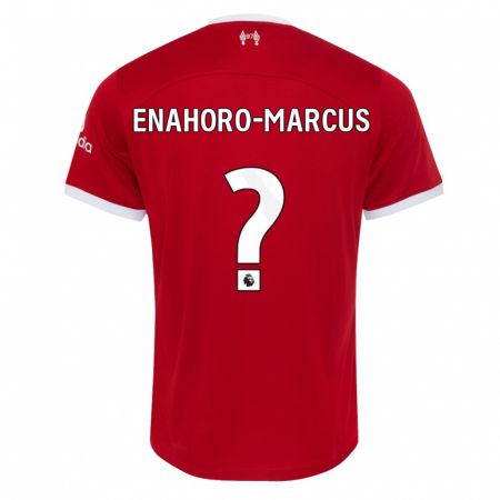 Kandiny Homme Maillot Louis Enahoro-Marcus #0 Rouge Tenues Domicile 2023/24 T-Shirt