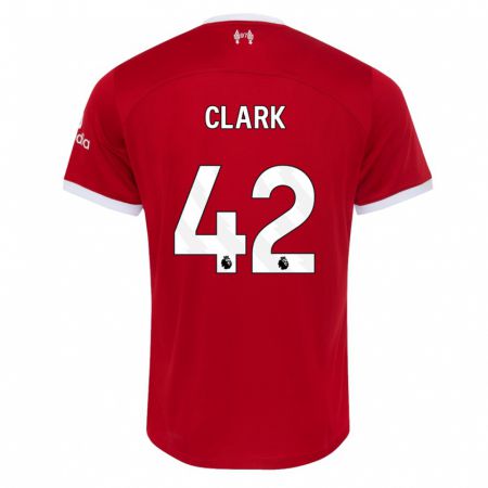 Kandiny Homme Maillot Bobby Clark #42 Rouge Tenues Domicile 2023/24 T-Shirt