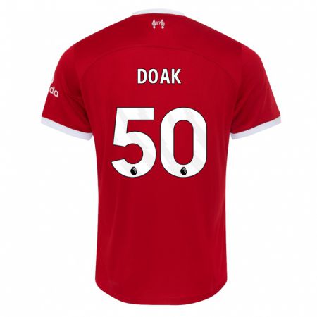 Kandiny Homme Maillot Ben Doak #50 Rouge Tenues Domicile 2023/24 T-Shirt