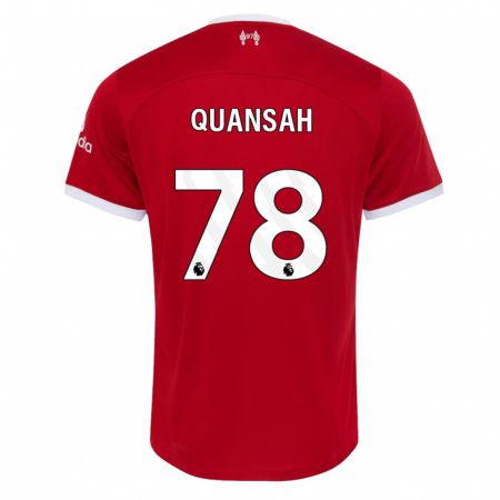 Kandiny Homme Maillot Jarell Quansah #78 Rouge Tenues Domicile 2023/24 T-Shirt