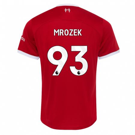 Kandiny Homme Maillot Fabian Mrozek #93 Rouge Tenues Domicile 2023/24 T-Shirt