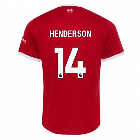 Kandiny Homme Maillot Henderson #14 Rouge Tenues Domicile 2023/24 T-Shirt