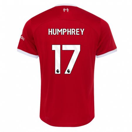 Kandiny Homme Maillot Carla Humphrey #17 Rouge Tenues Domicile 2023/24 T-Shirt