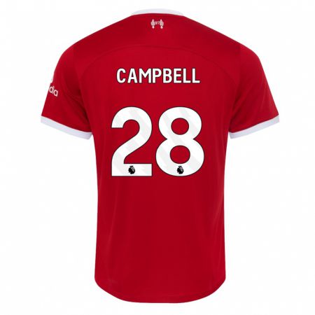 Kandiny Homme Maillot Megan Campbell #28 Rouge Tenues Domicile 2023/24 T-Shirt
