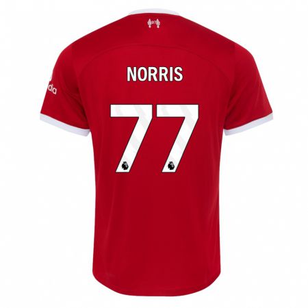 Kandiny Homme Maillot James Norris #77 Rouge Tenues Domicile 2023/24 T-Shirt