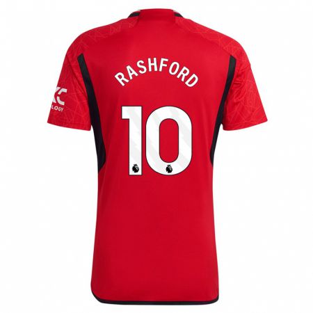 Kandiny Homme Maillot Marcus Rashford #10 Rouge Tenues Domicile 2023/24 T-Shirt