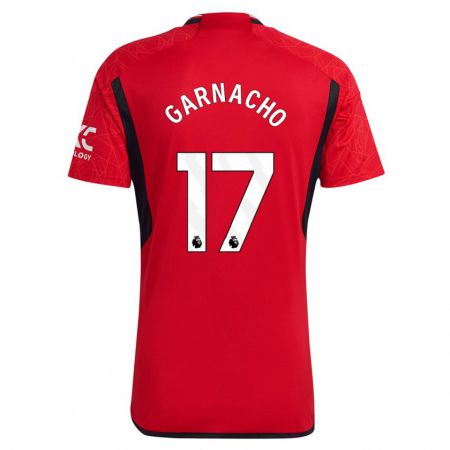 Kandiny Homme Maillot Alejandro Garnacho #17 Rouge Tenues Domicile 2023/24 T-Shirt