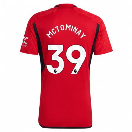 Kandiny Homme Maillot Scott Mctominay #39 Rouge Tenues Domicile 2023/24 T-Shirt