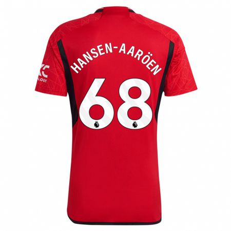 Kandiny Homme Maillot Isak Hansen-Aaröen #68 Rouge Tenues Domicile 2023/24 T-Shirt