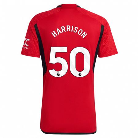 Kandiny Homme Maillot Elyh Harrison #50 Rouge Tenues Domicile 2023/24 T-Shirt