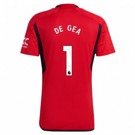 Kandiny Homme Maillot David De Gea #1 Rouge Tenues Domicile 2023/24 T-Shirt