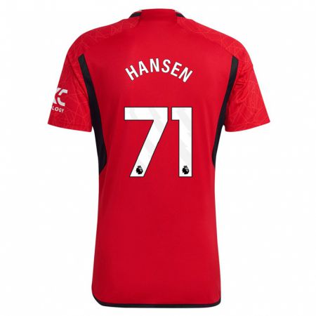 Kandiny Homme Maillot Isak Hansen-Aaroen #71 Rouge Tenues Domicile 2023/24 T-Shirt