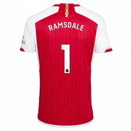 Kandiny Homme Maillot Aaron Ramsdale #1 Rouge Tenues Domicile 2023/24 T-Shirt