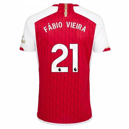 Kandiny Homme Maillot Fábio Vieira #21 Rouge Tenues Domicile 2023/24 T-Shirt