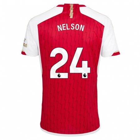 Kandiny Homme Maillot Reiss Nelson #24 Rouge Tenues Domicile 2023/24 T-Shirt