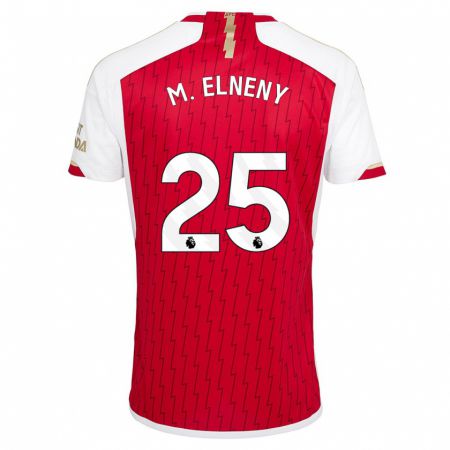 Kandiny Homme Maillot Mohamed Elneny #25 Rouge Tenues Domicile 2023/24 T-Shirt