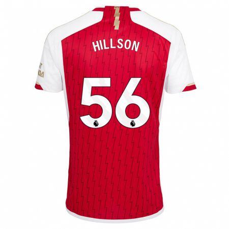 Kandiny Homme Maillot James Hillson #56 Rouge Tenues Domicile 2023/24 T-Shirt