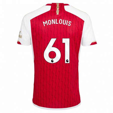 Kandiny Homme Maillot Zane Monlouis #61 Rouge Tenues Domicile 2023/24 T-Shirt